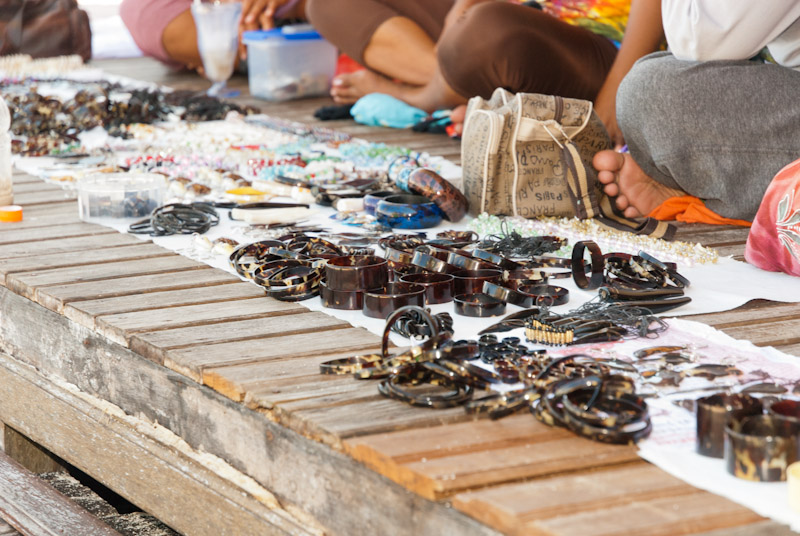 Turtle shell jewellery sold on Derawan island, Indonesia