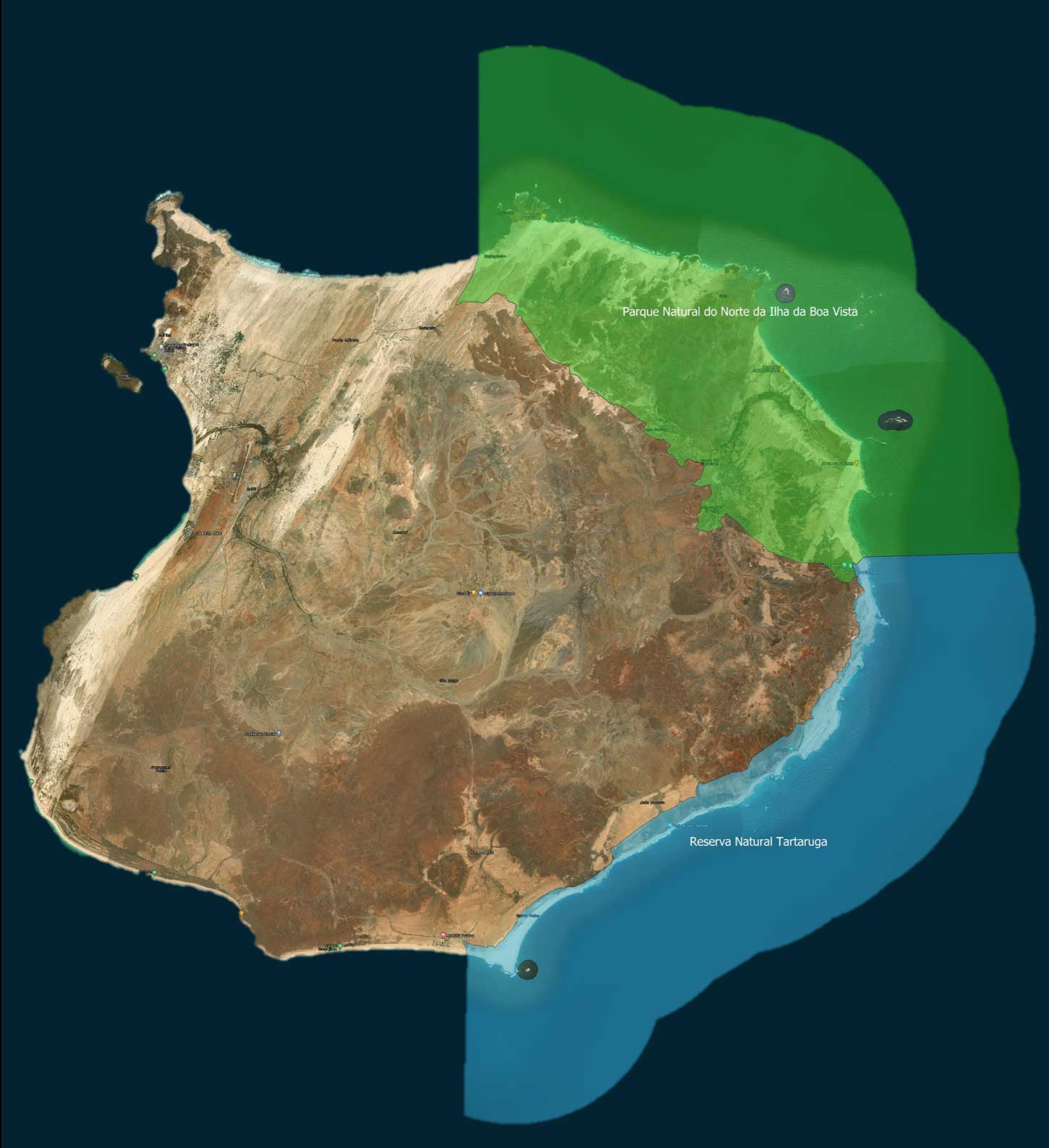Map Boa Vista Turtle Reserve and Northern Nature Park