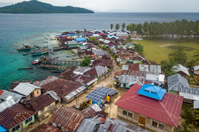 Projektdorf Pulau Tembang in Banggai (Luftaufnahme)