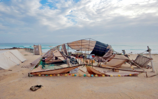 Boa Esperanca Camp after destruction by Hurricane Fred