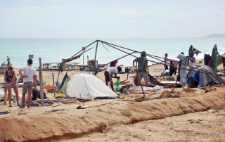 Boa Esperanca Camp after destruction by Hurricane Fred