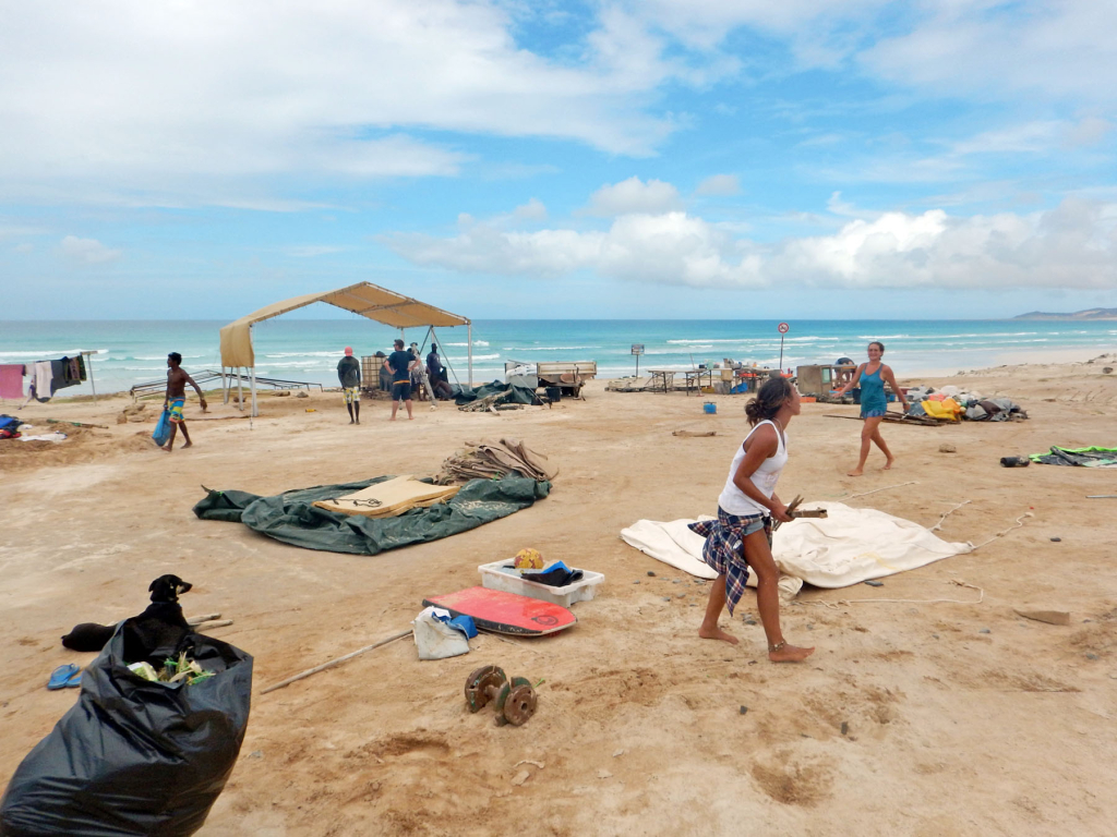 Camp Boa Esperanca during rebuild after Hurricane Fred