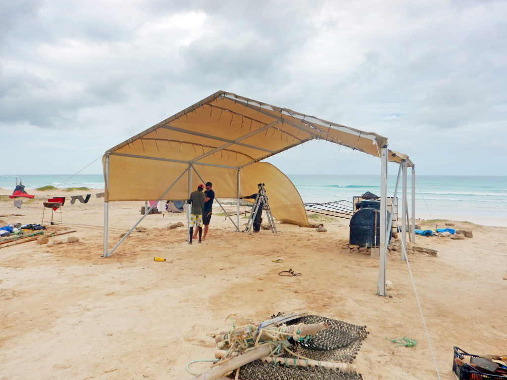 Camp Boa Esperanca during rebuild after Hurricane Fred