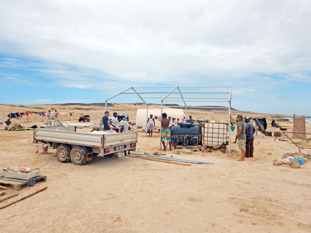 Camp Boa Esperanca during rebuild after Hurricane Fred