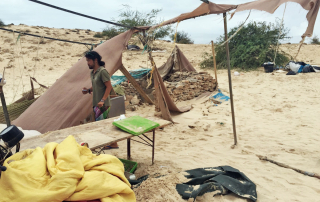 Boa Esperanca Camp after destruction by Hurricane Fred