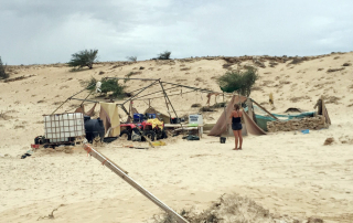 Boa Esperanca Camp after destruction by Hurricane Fred
