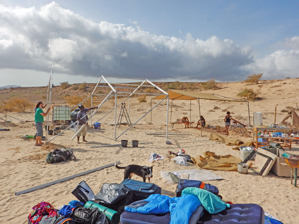 Camp Lacacao during rebuild after Hurricane Fred