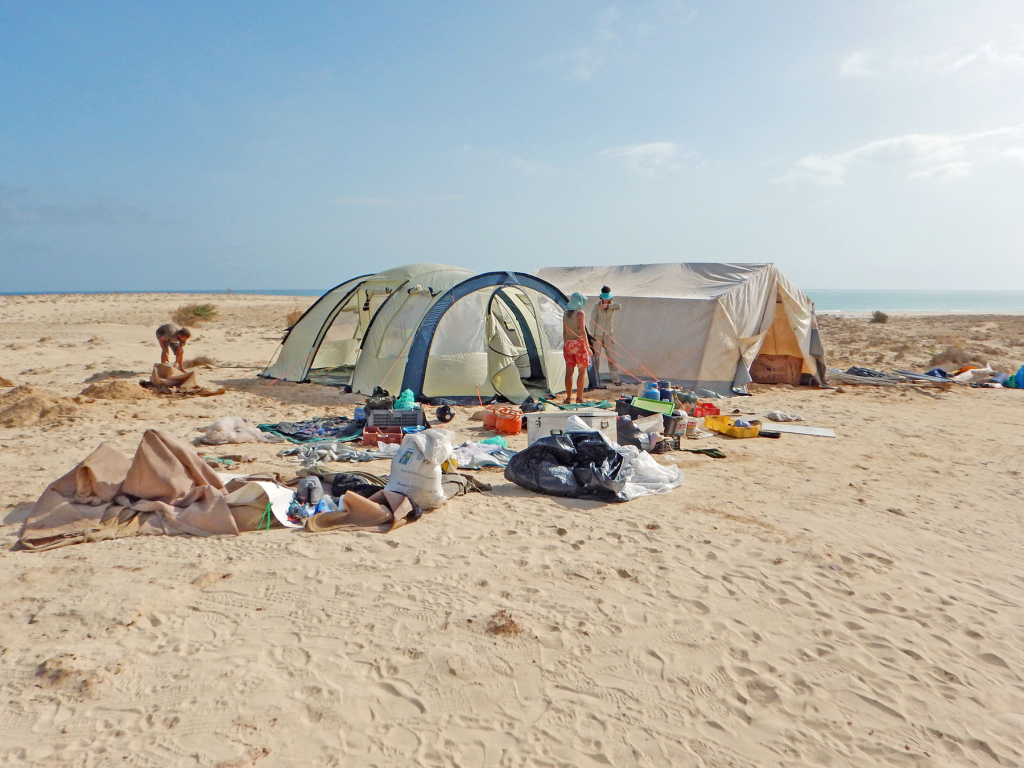 Camp Lacacao during rebuild after Hurricane Fred
