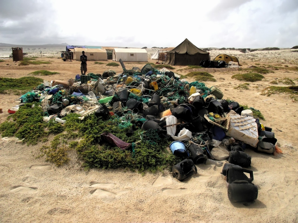The result of a beach clean up in Boa Esperanca