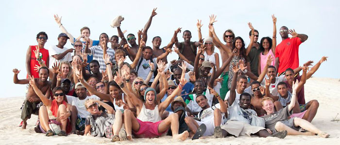 Gruppenfoto von Freiwilligen auf Boa Vista