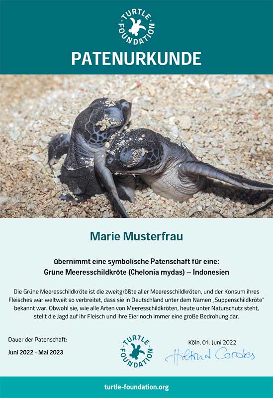Patenurkunde Muster Beispielurkunde für eine „Symbolische Patenschaft"